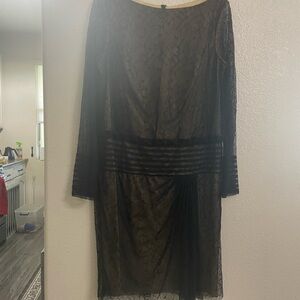 Tadashi Shoji Black Lace Overlay Dress